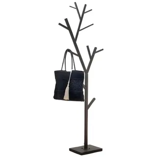 Dekoleidenschaft Garderobenständer "Baum" aus Metall, schwarz, Garderobe 180 cm hoch, Standgarderobe, Flurgarderobe stehend, Metallgarderobe, Kleiderständer, Jackenhalter schwarz