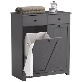 SoBuy Wäscheschrank mit Wäschekorb 90L Kapazität 78x38x90cm Badezimmer