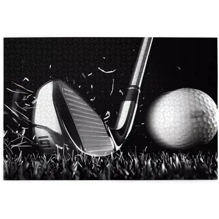 Schwarz und Weiß Golf Druck 1000 Teile Puzzle Premium Holzpuzzle Geschenke Für Erwachsene Familie Hochzeit Abschluss Geschenk Vertikale Version