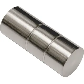 GARDINIA Endknopf Zylinder zu Stilprogramm Windsor, Ø 25 mm edelstahl-optik, 2-er Pack