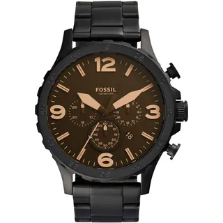 Chronograph FOSSIL "NATE, JR1356" Armbanduhren schwarz Herren Hochzeitsmode Quarzuhr, Armbanduhr, Herrenuhr, Stoppfunktion