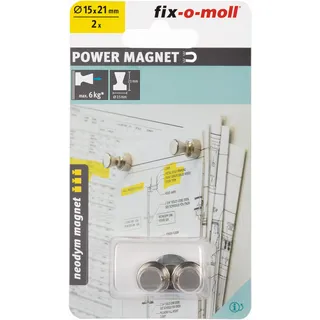 fix-o-moll Neodym Magnete Kegel 15mm silber