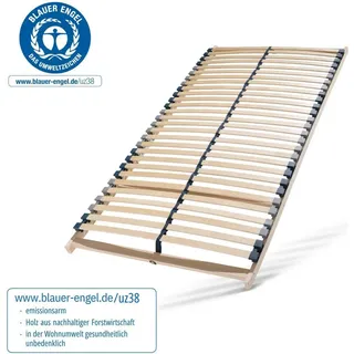 7 Zonen Lattenrost 90x200, Hochwertiger Bettgestell 7 Zonen Lattenrost mit stabilem Buchenholzrahmen, 28 Latten, Hergestellt in Deutschland, Selbst...