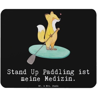 Mr. & Mrs. Panda Mauspad Fuchs Stand Up Paddling - Schwarz - Geschenk, Paddle Boarding, Sport, (1-St), Made in Germany schwarz