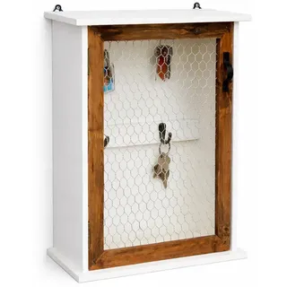 DanDiBo Ambiente DanDiBo Schlüsselkasten Weiß Holz 33x42x14 cm, Garderobe, Schlüsselboards & -kästen