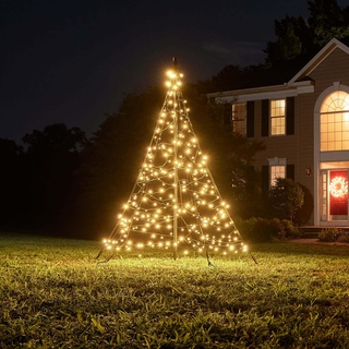 Fairybell LED-Weihnachtsbaum für draussen - 2 Meter - 300 LEDs - Weihnachtsbaum inklusive Mast - Warmweiss