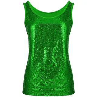 Damen Glitzer Oberteile Ärmellos Pailletten Tank Top Bluse Elegant Festlich T Shirt Sexy Trägershirt Weste Glitzertop Tunika Tops Party Oberteil Tanktops Träger-Tops Frauen