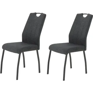 HELA Tische Esszimmerstuhl ELIF Polyester grau 2er Set