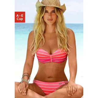 Bügel-Bandeau-Bikini, im trendigen Streifen-Look, Gr. 32 - Cup A, pink-gestreift, , 796632-32 Cup A