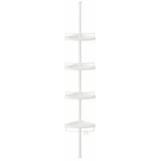 Sekey Duschregal Ohne Bohren Weiß - Duschablage Teleskop mit 4 Körben, Höhenverstellbar 79-315 cm, Stabiler Stand & Eck-Design für Badezimmer