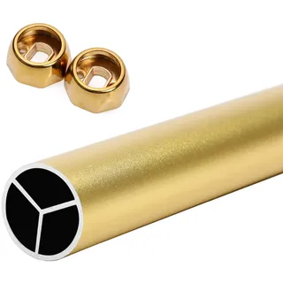 BBHW Kleiderstange Schrank Runde Kleiderstange im Mattierten Design, Abnehmbare Garderobenstange, Robuster Kleiderständer aus Rohr mit Halterung (Color : Gold, Size : 100cm(39 3/8") Length)