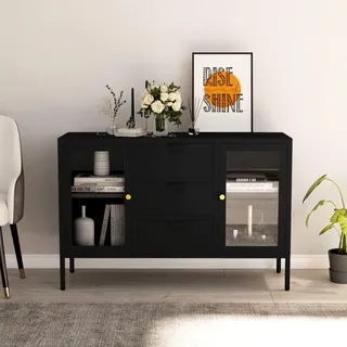vidaXL Sideboard 105 x 70 x 35 cm Schwarz