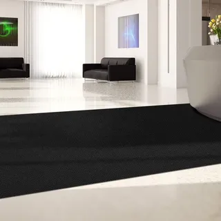 KARAT Schmutzfangmatte Hongkong auf Maß - Meterware - 10mm hohe, robuste Eingangsmatte - strapazierfähige Sauberlaufmatte (Schwarz, 100 cm x 350 cm)