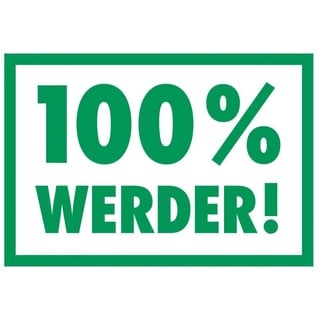 Wandtattoo WALL-ART "Werder Bremen 100%" Wandtattoos Gr. B/H/T: 80 cm x 55 cm x 0,1 cm, -, grün Wandtattoos Wandsticker