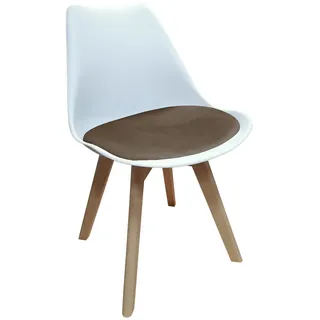 Design-Stühle mit Kunststoffschale Samt-Sitzkissen Skandinavischer Look für