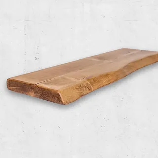 Chill House Waney/Live Edge Rustikal Wandregal 22x3.8cm, Eiche Natur, 80cm