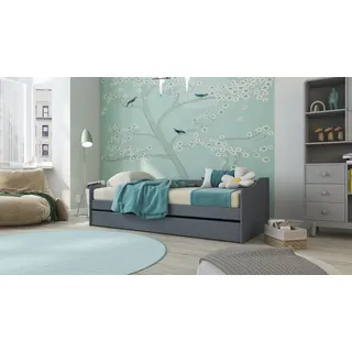 Interlink Kinderbett Leonie 90 x 200 cm Kiefer massiv grau lackiert