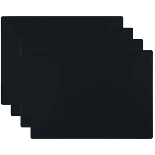 HomeDo Große Abwaschbar Silikonmatte,Silikon Unterlage,Rutschfeste Antihafte Backmatte,Teigmatte Küchenmatte,Tischset,Platzset,Antirutschmatte (Schwarz, 30x40cm-4Stück)