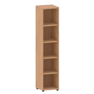 Aktenregal 5 Fächer versch. Farben | Büroregal 5 OH aus Holz | Büromöbel Ordnerregal Standregal H183 x B40 x T40 cm | höhenverstellbare Regalböden u. Stellfüße | hauseigene Fertigung (Buche)