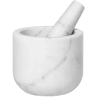 Broste Copenhagen - Marina Mörser mit Stößel, Ø 12 x 10 cm, Mamor weiß