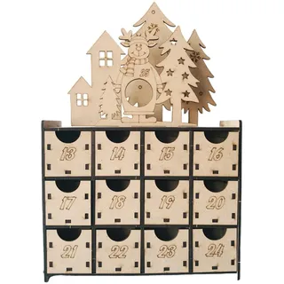 Adventskalender Aus Holz Mit 25 Schubladen – Befüllbares Weihnachtsgeschenk Für Kinder – Schokoladen-countdown