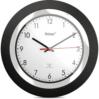 MEBUS Funk-Wanduhr 25,0 cm 19451 schwarz/weiß