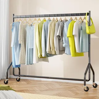HOKEEPER Schwerlast Kleiderständer auf Rollen,Kleiderstange kleiderstangen für Hängende Fahrbarer Klamotten Closet Garderobe Rack, 152x46x152cm