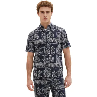 TOM TAILOR Herren Kurzarm-Hemd mit Paisley-Muster - L