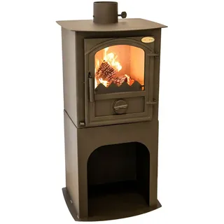 Kaminofen Holz CID Holzofen 7,5 kW Kamin Ofen Dauerbrandofen Werkstattofen Schwedenofen Hüttenofen Heizofen - Schwarz