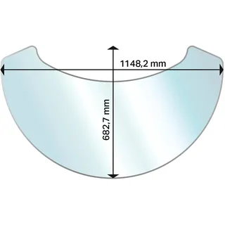 ADURO Glasbodenplatte Ellipse 114,8 x 68,3 cm