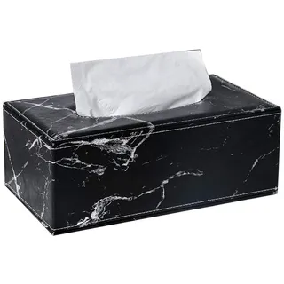 LOVIVER Tücherbox Taschentücher Box Kosmetiktücherbox Taschentuchbox Tuchspender, 25 x 14 x 9,5 cm, Schwarz Marmor