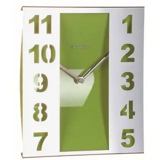 Beauty.Scouts Wanduhr Wanduhr Quartzuhr "Time" Grün, Edelstahl, Kunststoff, 22x26x4 cm