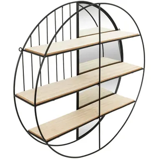 Atmosphera Créateur d'intérieur Wandregal mit Spiegel 56 cm Schwarz