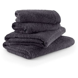 Handtuch Set MÖVE "Superwuschel" Handtücher (Packung) Gr. (4 St.), grau (dark grey) Handtuch-Sets