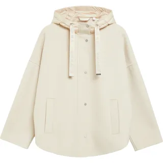 Comma, Cape-Jacke aus Doubleface mit Nylon-Kapuze beige XS