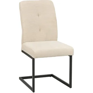 Mid.you Schwingstuhl, Schwarz, Beige, Metall, Textil, C-Form, 50x99x67 cm, Esszimmer, Stühle, Esszimmerstühle, Schwingstühle