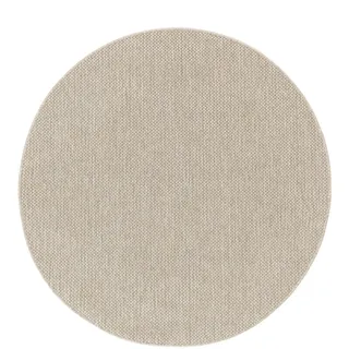 RugVista Clio, In & Outdoor-Teppich, Ø 150 cm, Rund, Niedriger Stapel, Diele, Patio, Nur Handwäsche, UV-beständig, Beige