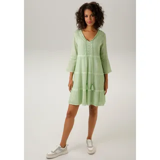 Tunikakleid ANISTON CASUAL Gr. 38, N-Gr, grün Damen Kleider Sommerkleider mit aufwändiger Spitzenverzierung - NEUE KOLLEKTION Bestseller