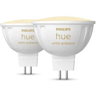 2er Philips Hue LED Spot GU5.3 6,3 Watt Tunable White 2000-6500 Kelvin - steuerbar via App Bluetooth, Zigbee, kompatibel mit Amazon Alexa