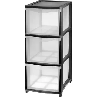 TONTARELLI Schubladenturm Cover Line 3 x 13,5 L 3-tlg. schwarz