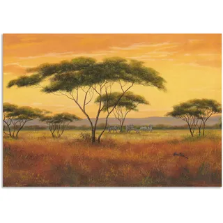 Wandbild ARTLAND "Afrikalandschaft" Bilder Gr. B/H: 70 cm x 50 cm, Alu-Dibond-Druck Afrika, 1 St., braun Kunstdrucke als Alubild, Outdoorbild, Leinwandbild in verschied. Größen