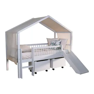 58 aufm Kessel Hausbett Keeley 90 x 200 cm Buche massiv lackiert weiß