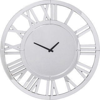 Kare Design Wanduhr Specchio, Verspiegelt, Rund, Analoge Uhr, Quarzuhrwerk, Römische Ziffern, Ø60 cm