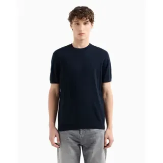A|X Armani Exchange für Herren. 8NZM5CZM3JZ1510 Marineblauer Strickpullover (XL), Lässig, Baumwolle, Kurzarm