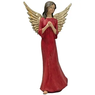 Kaufhaus le petit Engelfigur Deko Engel mit Metall Flügel Weihnachtsengel Skulptur Figur Elfe Fee, Schutzengel Dekofigur Dekoskulptur aus Polyresin (Kunststein)