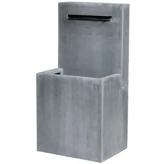 Seyila Home Gartenbrunnen Eleganter Wandbrunnen- Gartenbrunnen- Wasserspiel-Poly Zement, 60 cm Breite grau