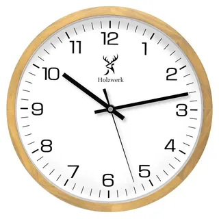 Holzwerk Germany Wanduhr Designer Loft 30 cm WOLFSBURG beige