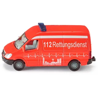 SIKU Modellauto Krankenwagen 0805 - Detailgetreue Nachbildung für Kinder und Sammler