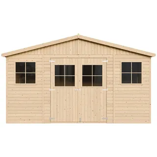 TIMBELA Gartenhaus 4,18 x 3,20 m Beige