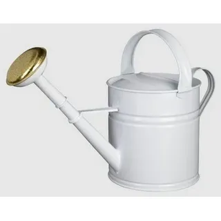 MarieAnn No.25 Gießkanne Gießkanne Metall 5L Vintage Weiß Gold Gartenkanne, Ergonomischer Griff für sicheren Halt weiß